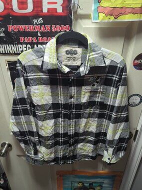 Cakeworthy Beetlejuice Plaid Flannel Shirt The Ghost With The Most Horror Movie